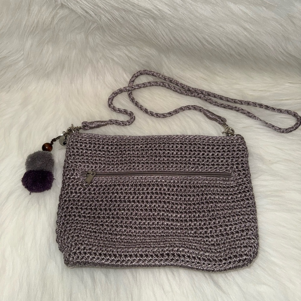 The Sak Purple Crochet Crossbody Bag